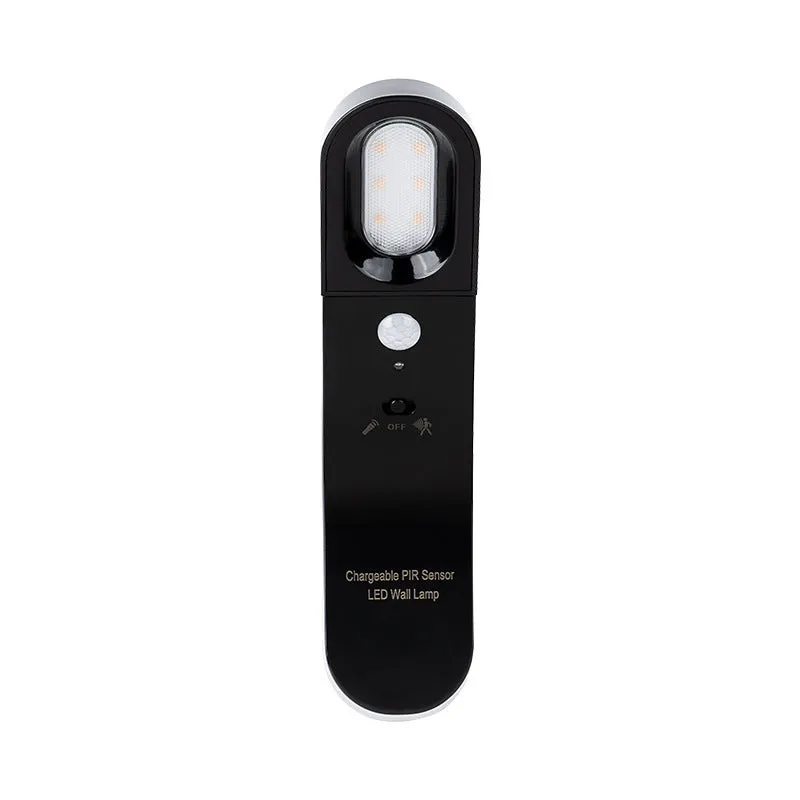 USB human body night light LED inductive switch with PC lampshade black 195x44x60mm for corridor or bedroom