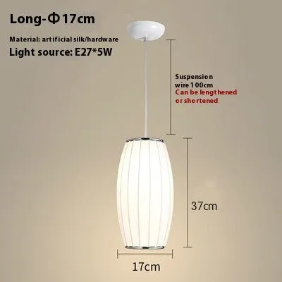 Simple fabric lantern ball chandelier with imitation silk shade, modern simplicity style, available in various diameters