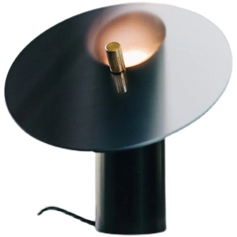 Simple creative glass table lamp in black and smoke ash colour with hardware and glass construction, paint finish, for 5-10m2 rooms