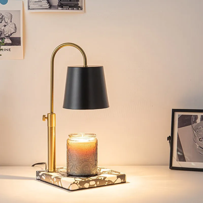 Modern simplicity fragrance lamp with pen holder white and log bottom, melting candle light effect
