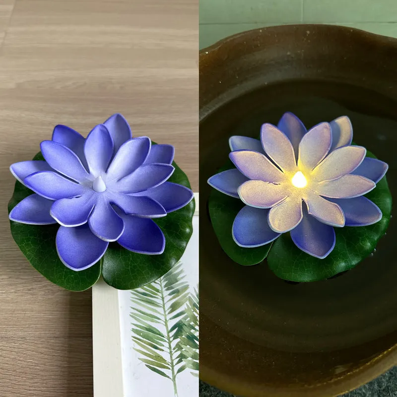 Floating water induction lotus night lamp 10cm pink colour waterproof plastic LED lantern