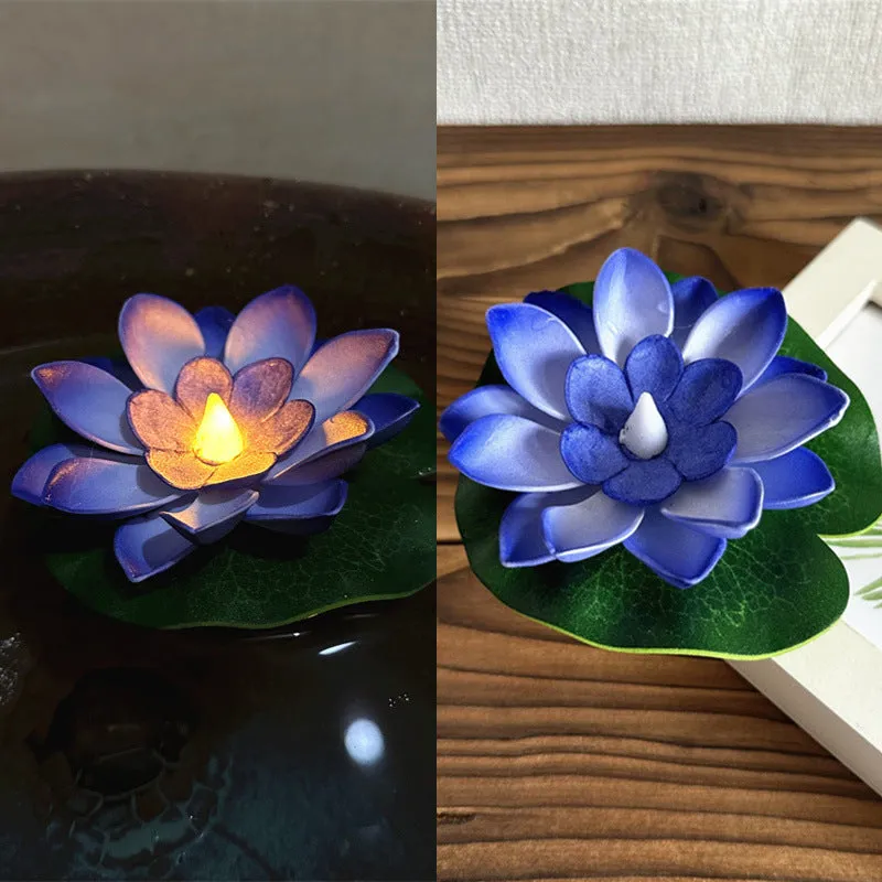 Floating water induction lotus night lamp 10cm pink colour waterproof plastic LED lantern