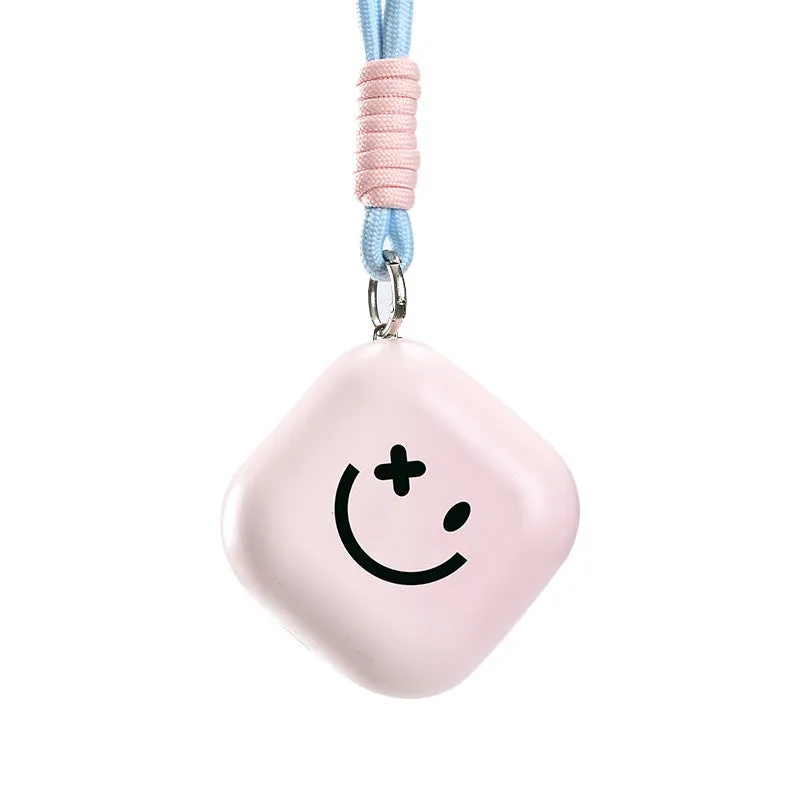 Square rechargeable hand warmer in white, light green, and pink colours with USB charging