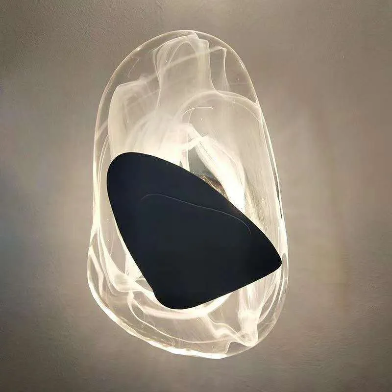 Crystal wall lamp light luxury style black finish for bedroom study model room 220V
