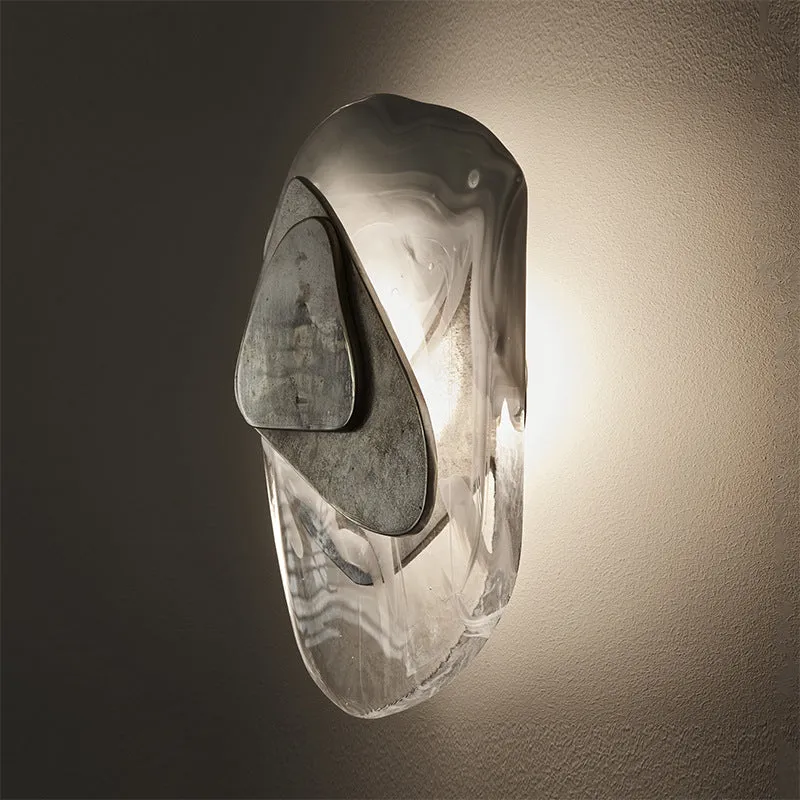 Crystal wall lamp light luxury style black finish for bedroom study model room 220V