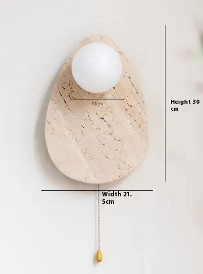 Yellow cave stone marble LED wall lamp with warm white light for bedroom bedside background