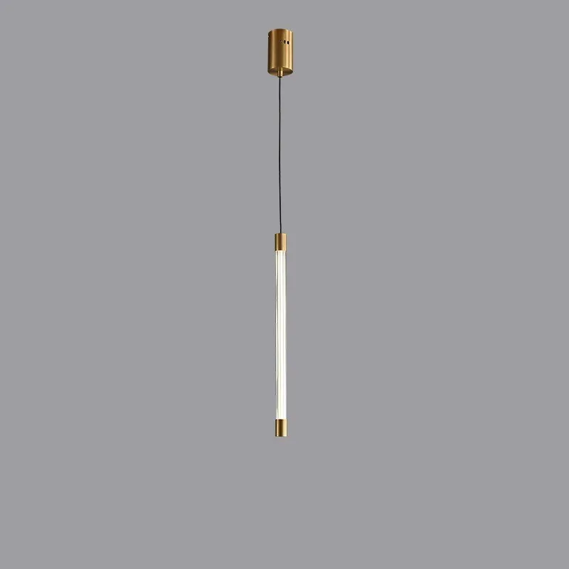 All copper duplex staircase long chandelier with LED light, 800mm diameter, single head, hanging in a tall room
