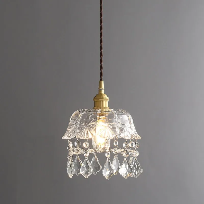 Modern crystal glass ceiling lamp with warm light for porch corridor bedside
