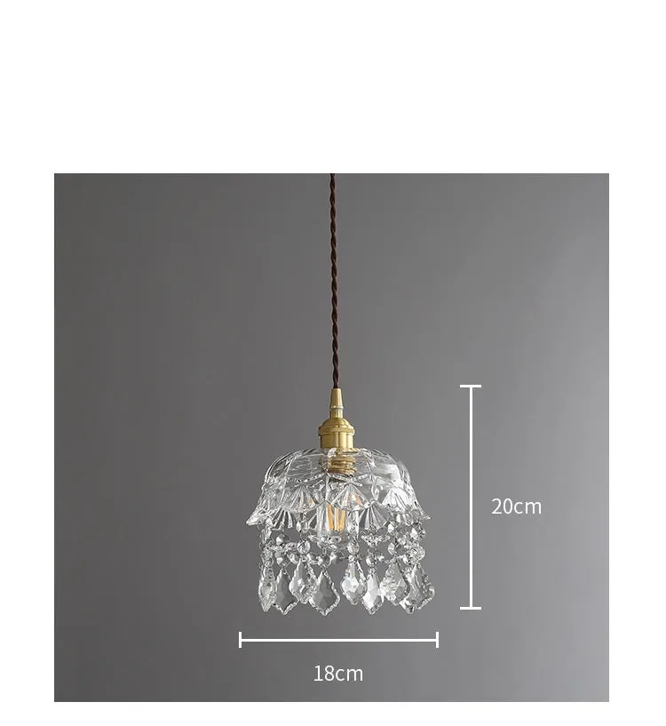 Modern crystal glass ceiling lamp with warm light for porch corridor bedside