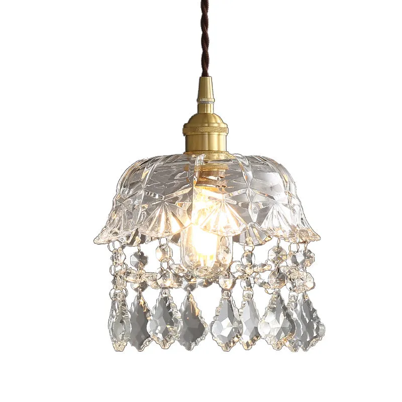 Modern crystal glass ceiling lamp with warm light for porch corridor bedside