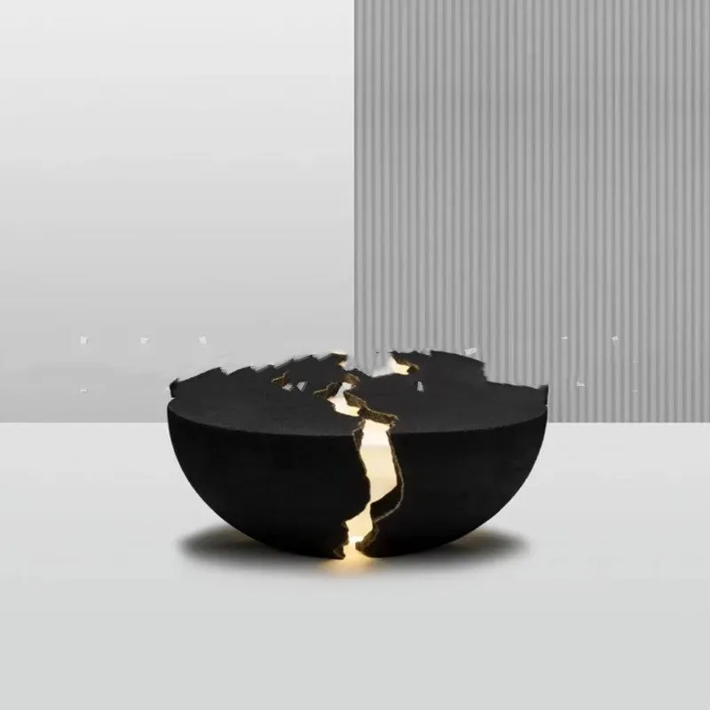 Designer minimalist art music table lamp with LED 4000K, resin natural sand finish, 130x70mm size