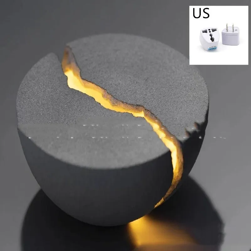 Designer minimalist art music table lamp with LED 4000K, resin natural sand finish, 130x70mm size
