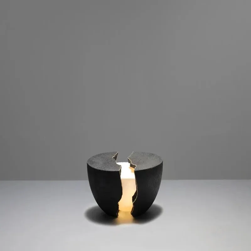 Designer minimalist art music table lamp with LED 4000K, resin natural sand finish, 130x70mm size