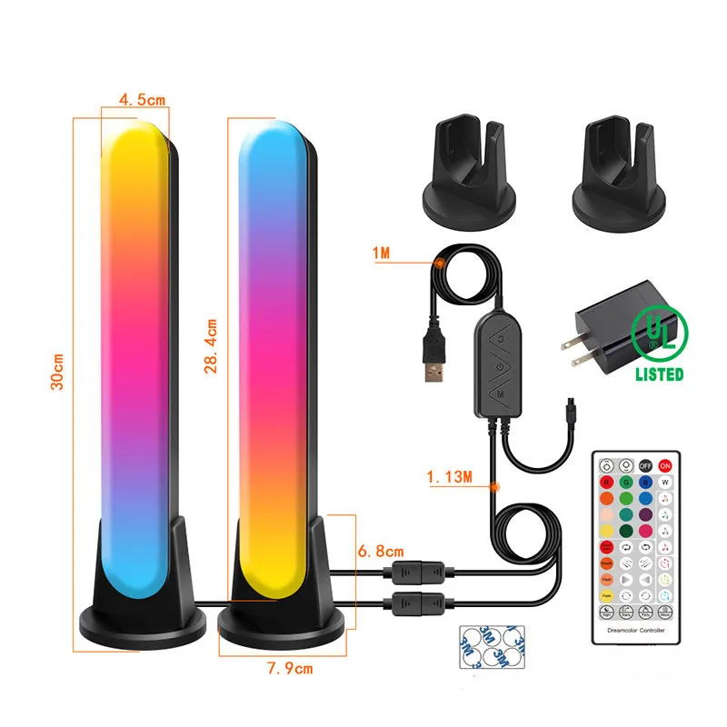 LED computer phantom desktop atmosphere light in black with voice control and RGBIC RGB colours