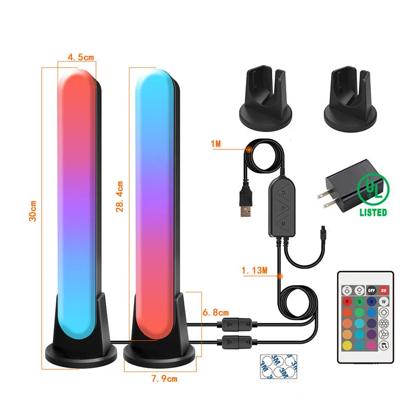LED computer phantom desktop atmosphere light in black with voice control and RGBIC RGB colours