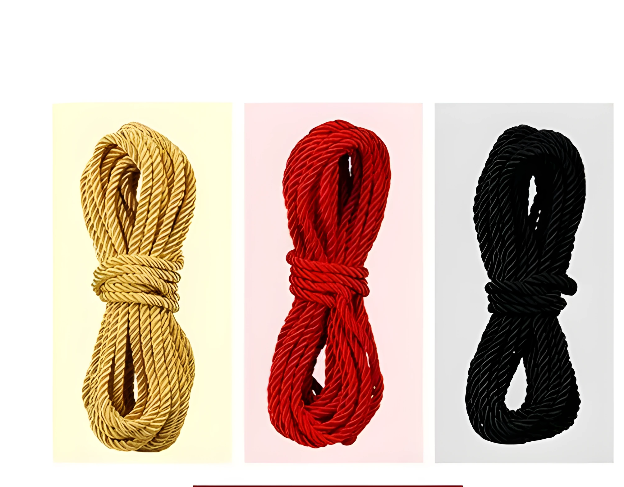 10 metre BDSM bondage rope in black red and yellow for adult couples sex games