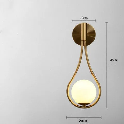 European modern glass wall lamp 210mm black cream mask screw-type design
