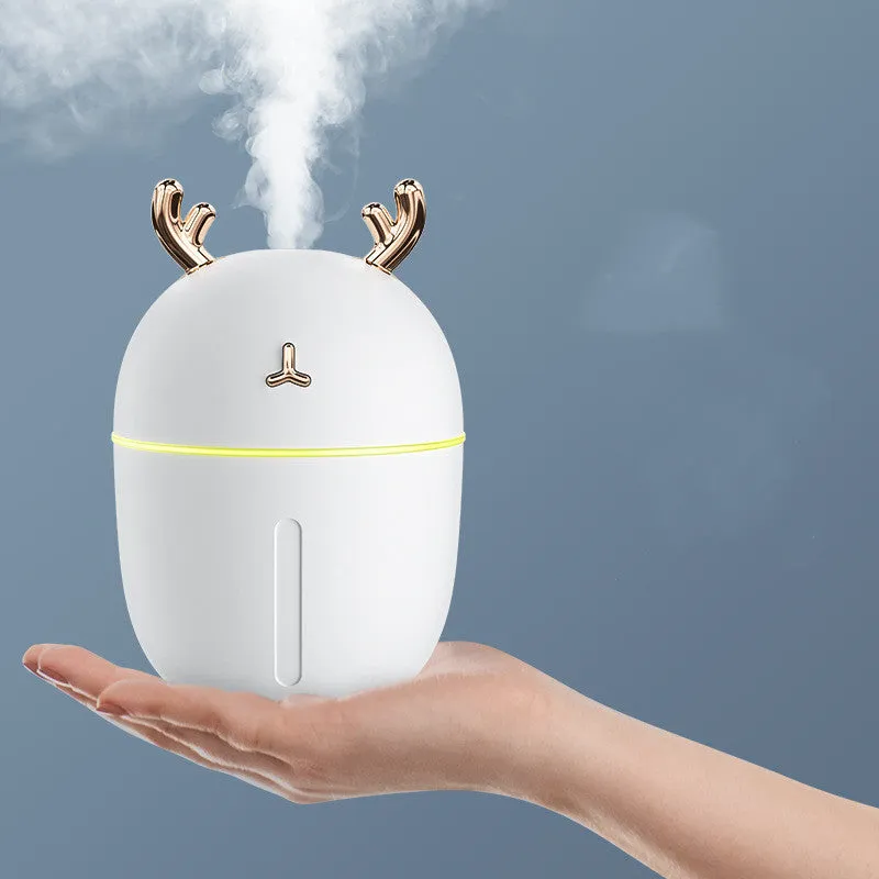 Small USB silent humidifier cute pet style 300ml capacity for bedroom air-conditioned room blue pink white