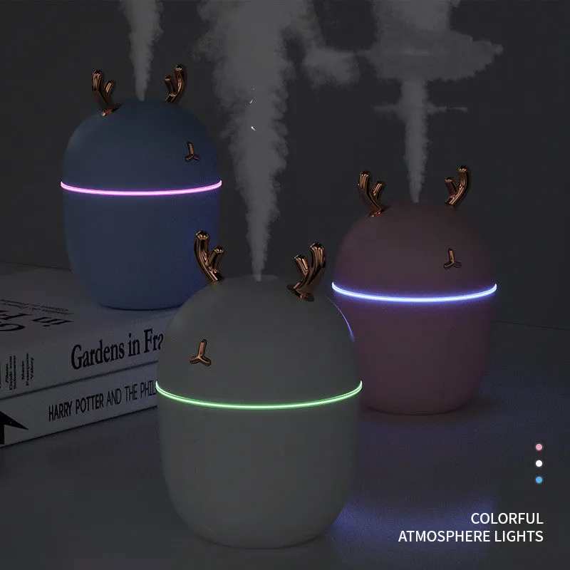 Small USB silent humidifier cute pet style 300ml capacity for bedroom air-conditioned room blue pink white