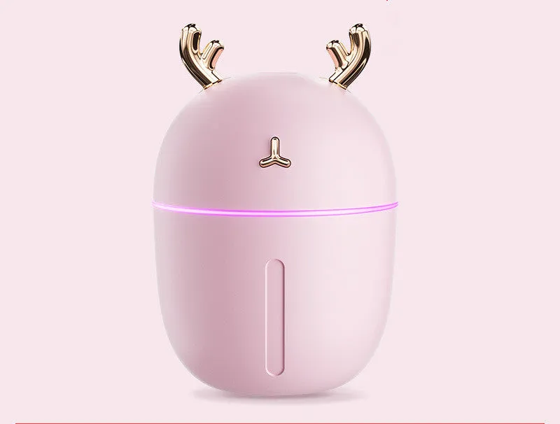 Small USB silent humidifier cute pet style 300ml capacity for bedroom air-conditioned room blue pink white