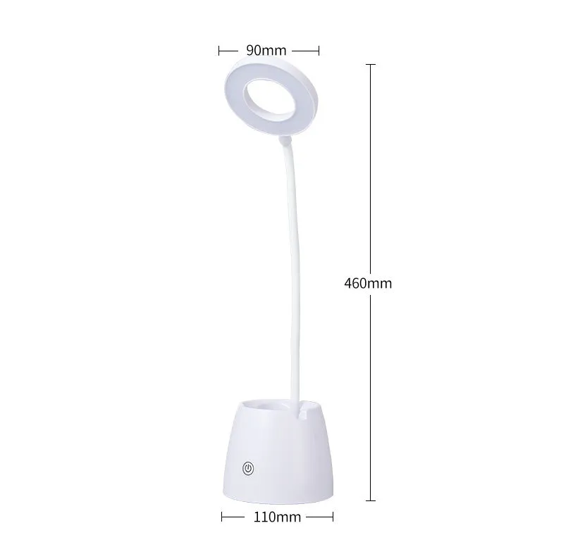 LED folding eye protection table lamp in beige with three colour temperature settings and rechargeable battery