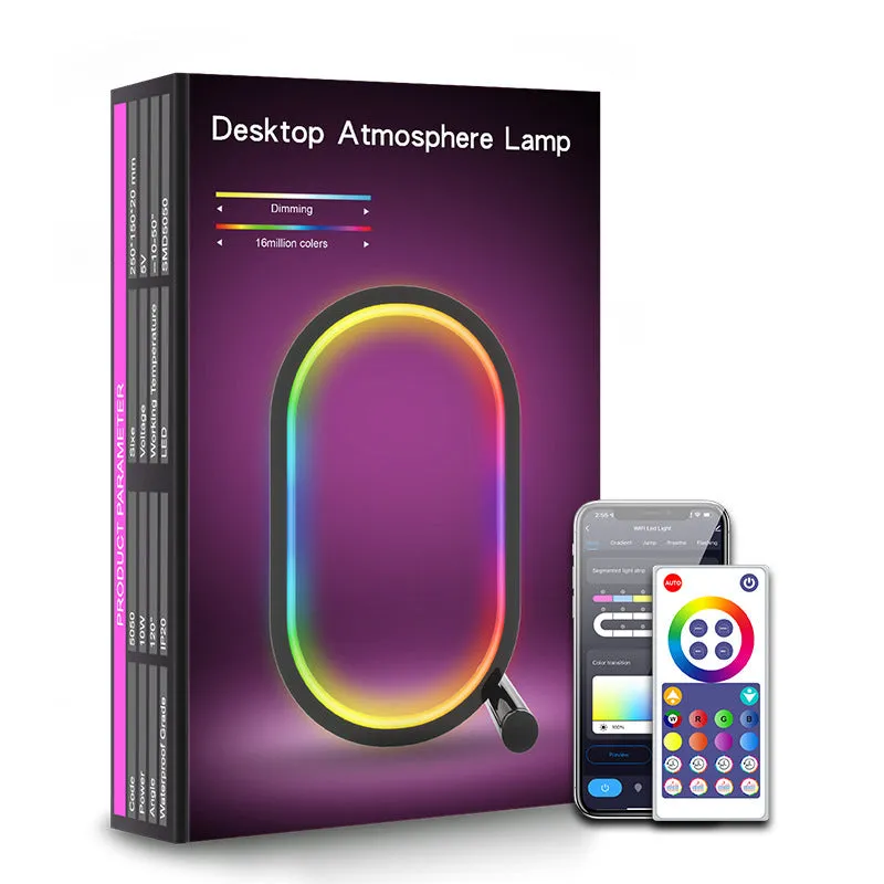 Smart RGB Ambience Light in black finish with USB cable and app control via smartphone