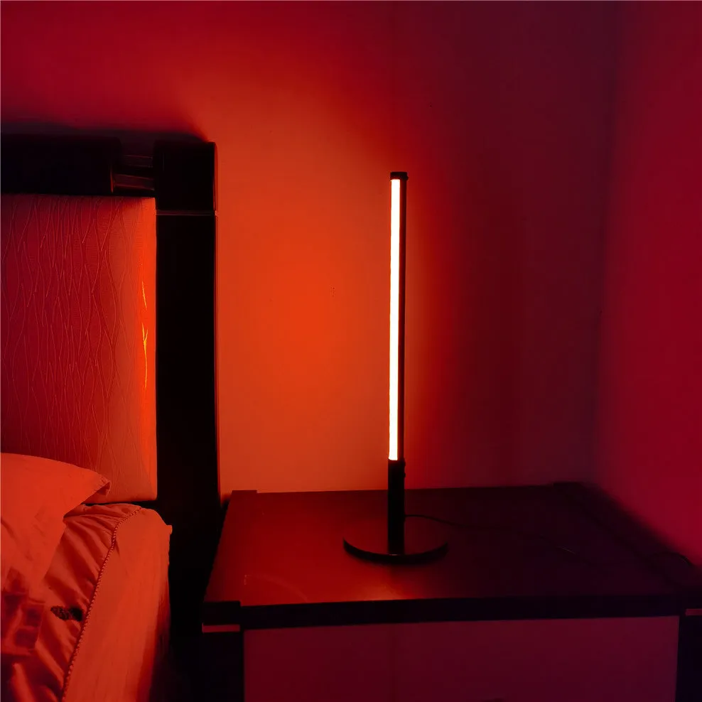 Black retro decorative LED atmosphere lamp with aluminium alloy body measuring 14cm wide by 48.5cm tall