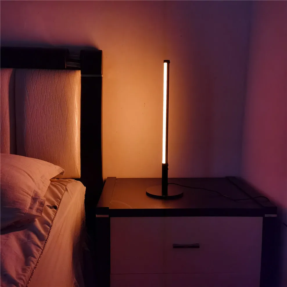 Black retro decorative LED atmosphere lamp with aluminium alloy body measuring 14cm wide by 48.5cm tall