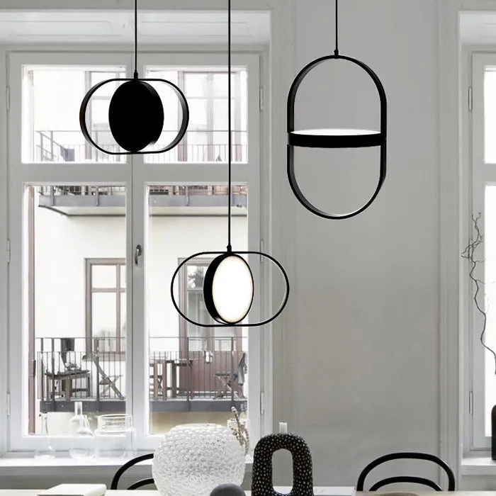 Black wrought iron style small chandelier with acrylic panels, four size options LED light