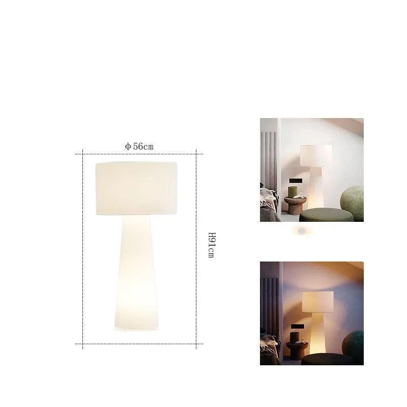Simple modern floor lamp with fabric lampshade and iron base 26x55CM for living room