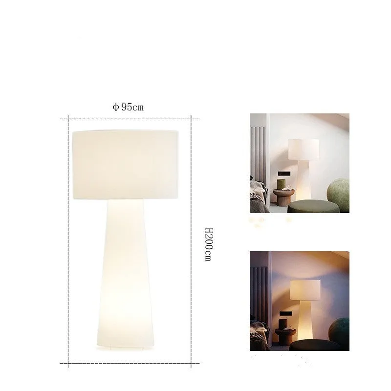 Simple modern floor lamp with fabric lampshade and iron base 26x55CM for living room