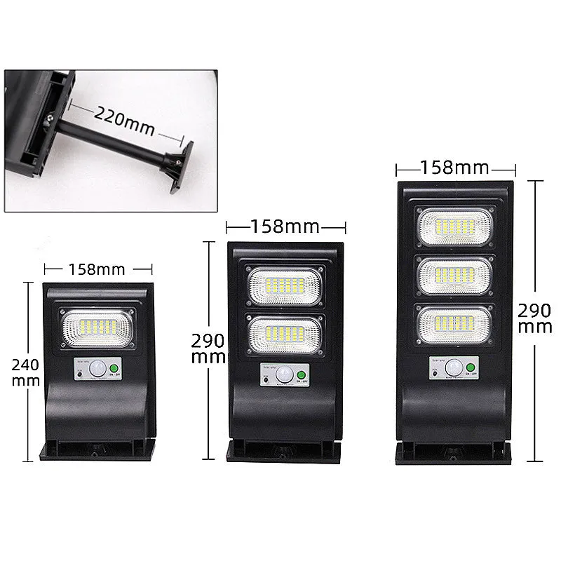 BS02 integrated solar garden lamp in black ABS anti-UV plastic with 20W/40W/60W options
