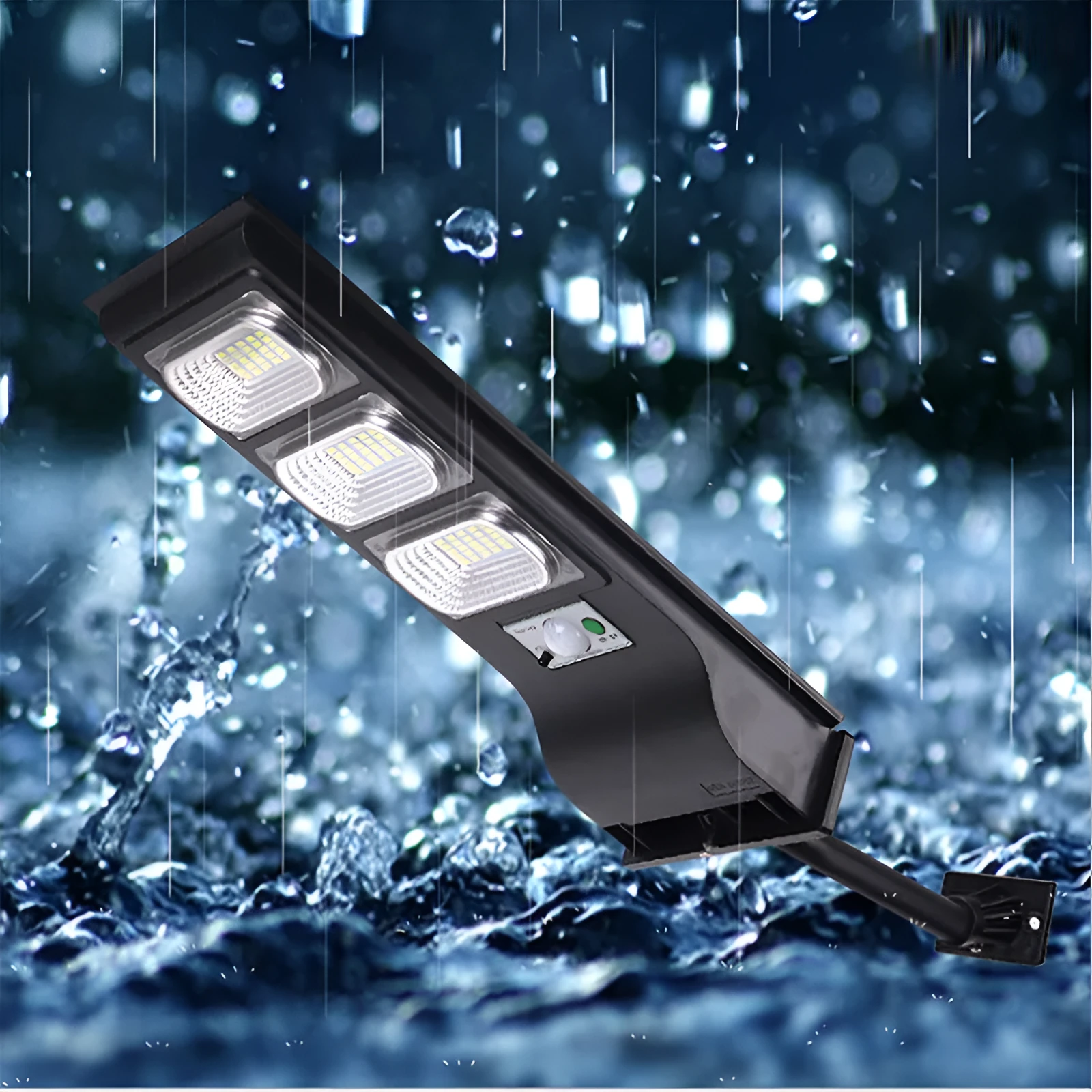 BS02 integrated solar garden lamp in black ABS anti-UV plastic with 20W/40W/60W options