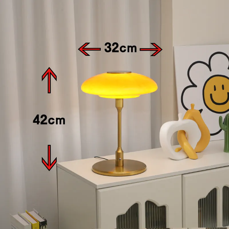 Vintage nickel-plated bedside lamp with Korean styling in golden white colour option