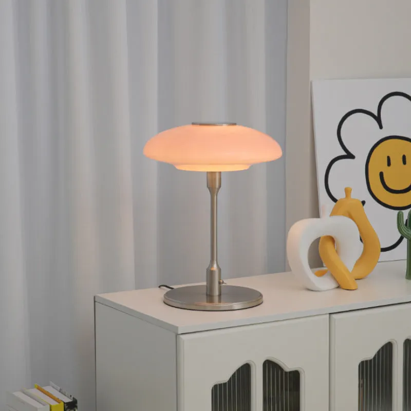 Vintage nickel-plated bedside lamp with Korean styling in golden white colour option