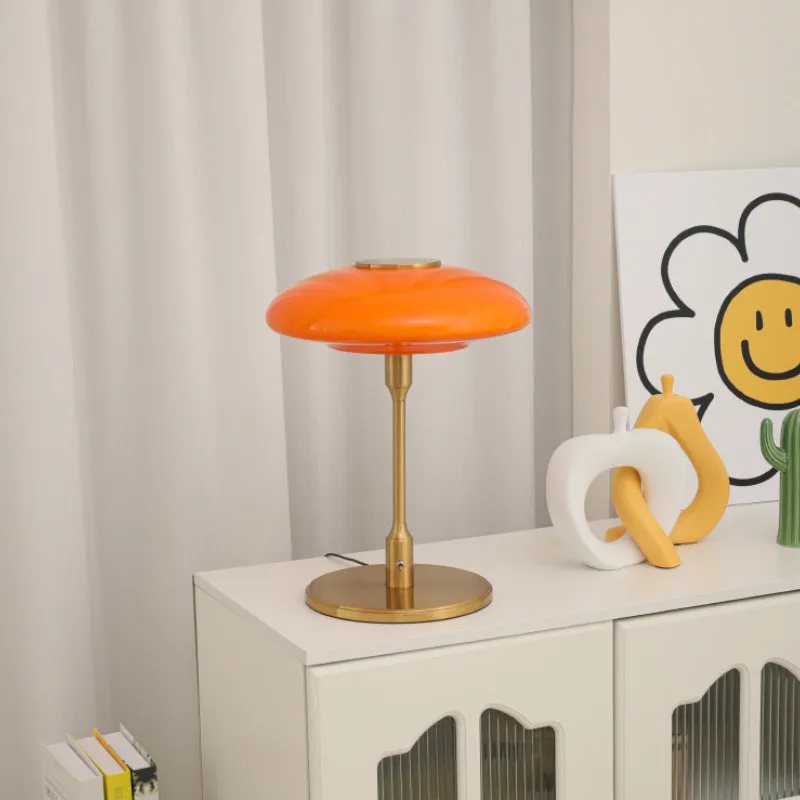 Vintage nickel-plated bedside lamp with Korean styling in golden white colour option