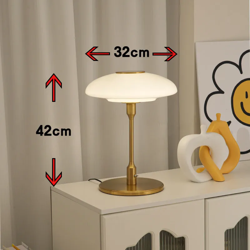 Vintage nickel-plated bedside lamp with Korean styling in golden white colour option