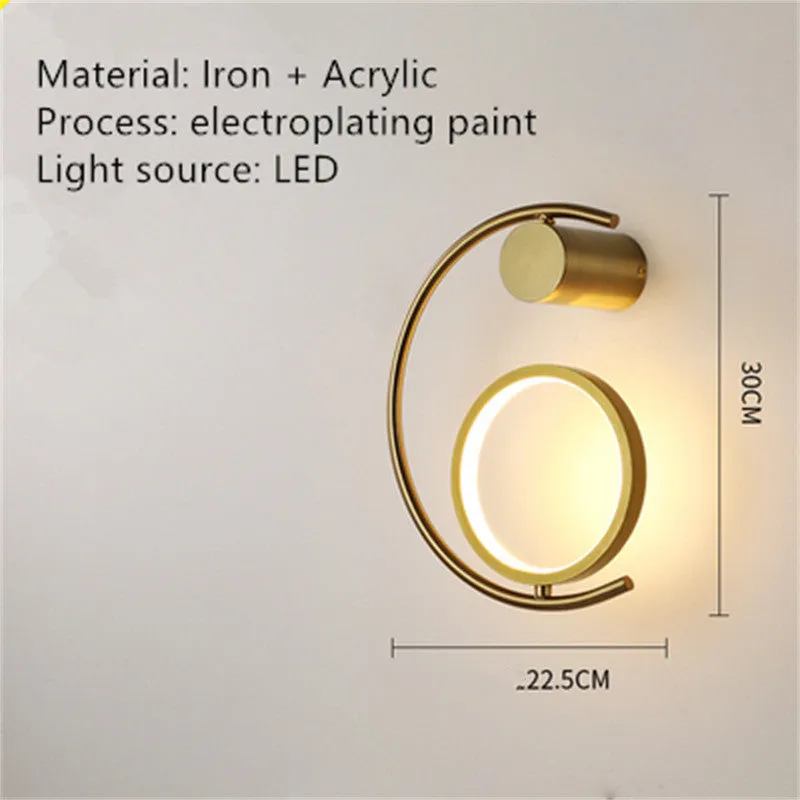 Modern minimalist wall lamp, iron and acrylic, black finish, LED trichromatic dimming, 22.5x30cm