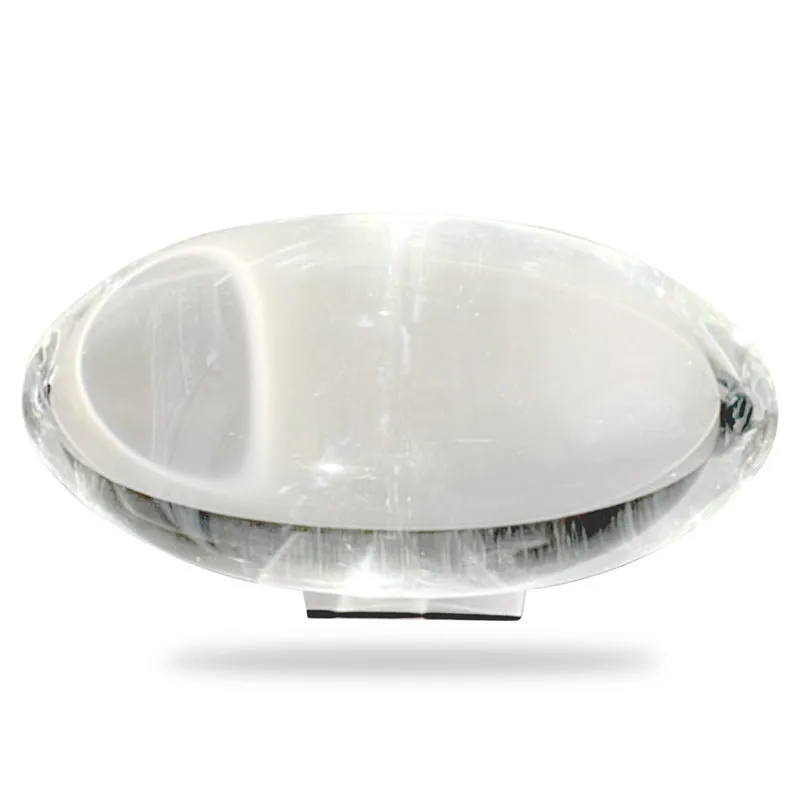 Projection lamp with crystal shade emitting warm LED light on a desk, 160x90 mm