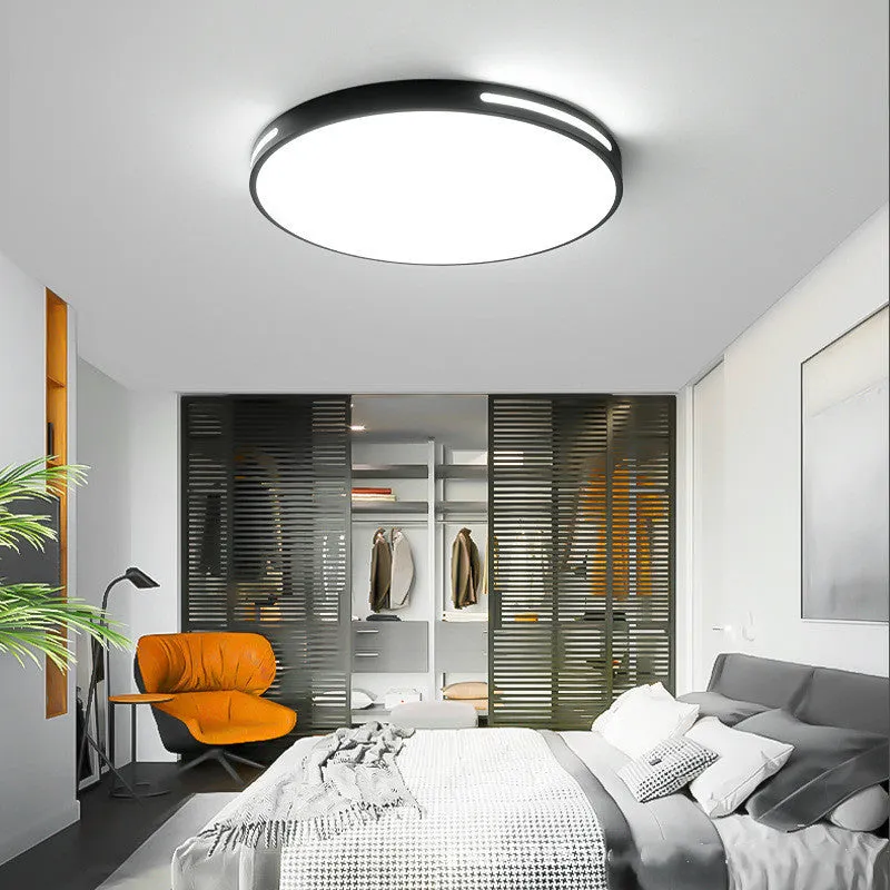Ultra-thin round acrylic LED ceiling lamp with remote control in white finish