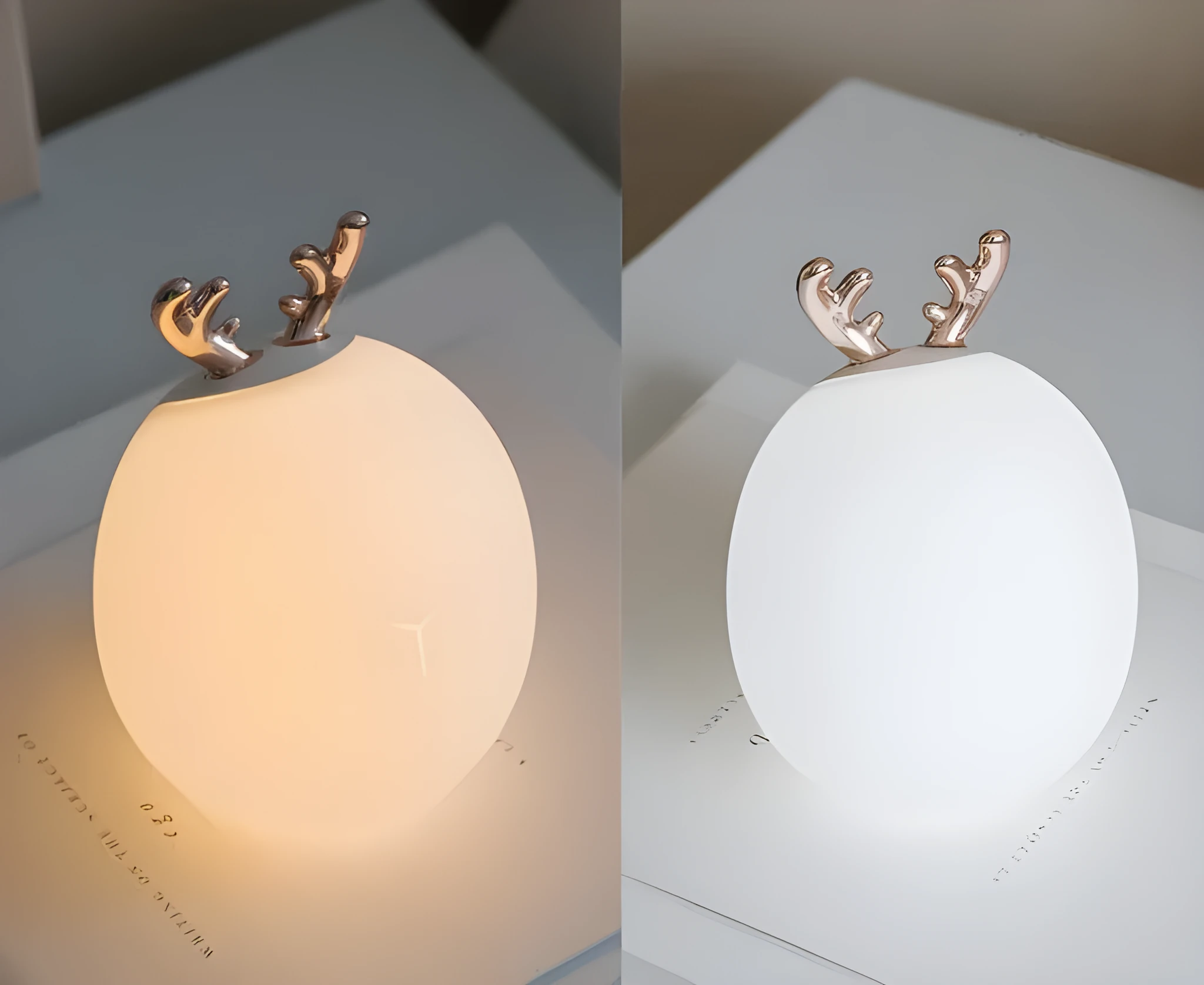 LED cartoon night light in rabbit style showing warm and cold light modes, USB interface, 0.5W power