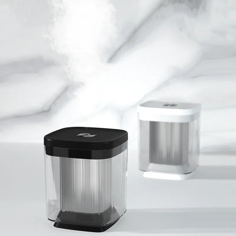 USB projection humidifier with colourful night light on desktop, black colour option