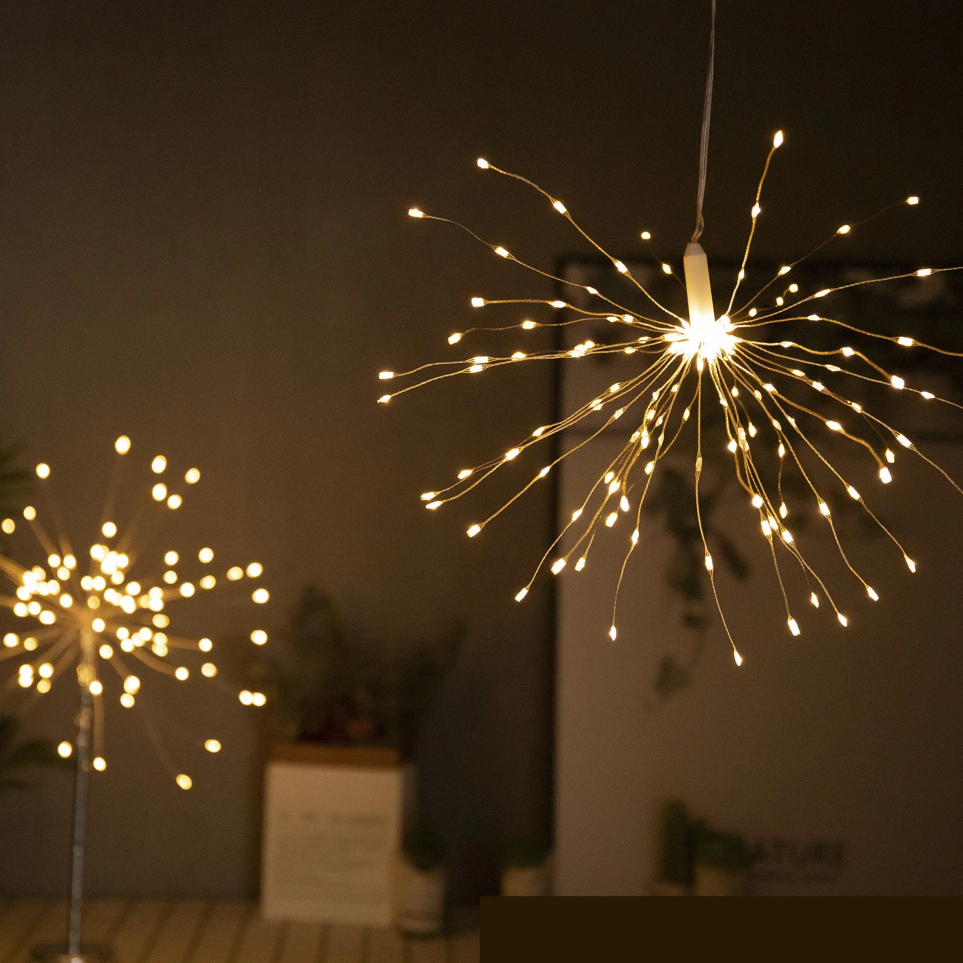 Outdoor waterproof remote control copper wire dandelion string lights in colour and warm colour for holiday decoration