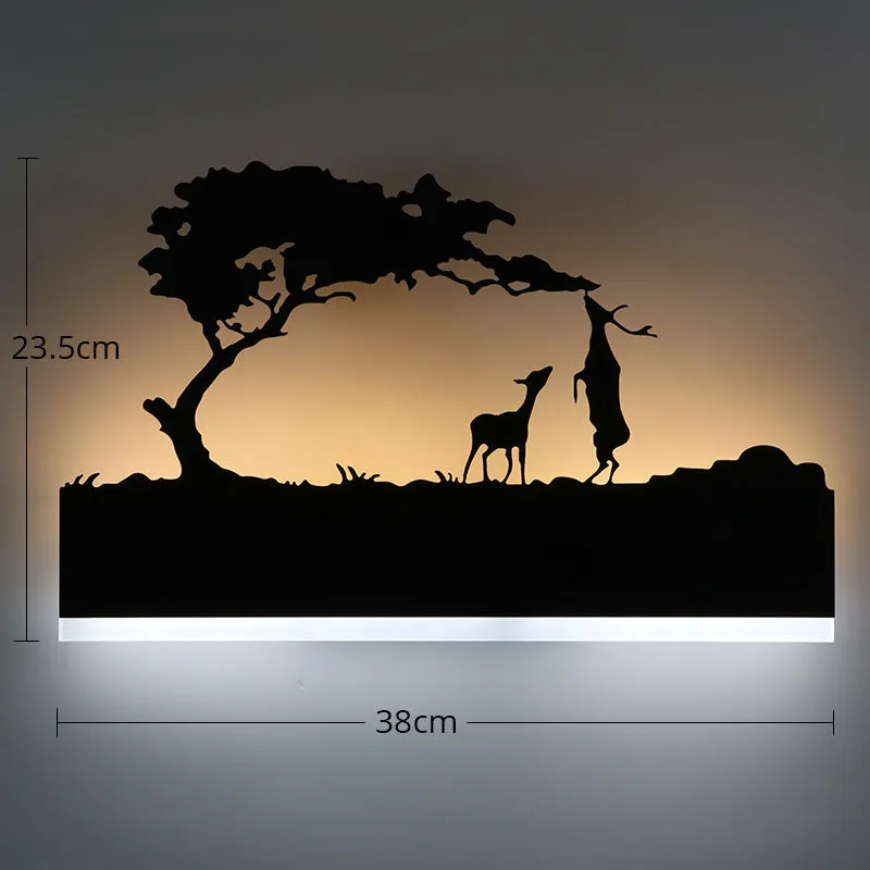 Black LED acrylic wall lamp 38cm diameter 22cm height with painted hardware