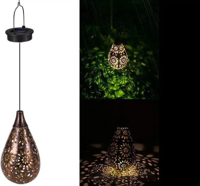 Solar wrought iron ground ball lamp LED with 15x15x46mm dimensions, black finish