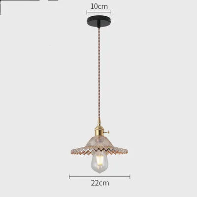 Nordic minimalist copper glass chandelier with amber glass shade and black chassis, adjustable height 1.2m