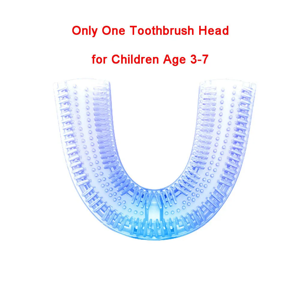U-shaped electric toothbrush with silicone head, ABS body, and IPX7 waterproof design in blue