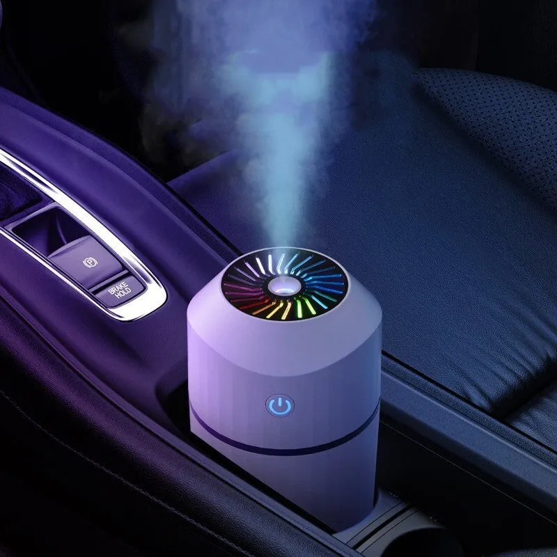 Mini car humidifier white columnar shape with USB cable 320mL