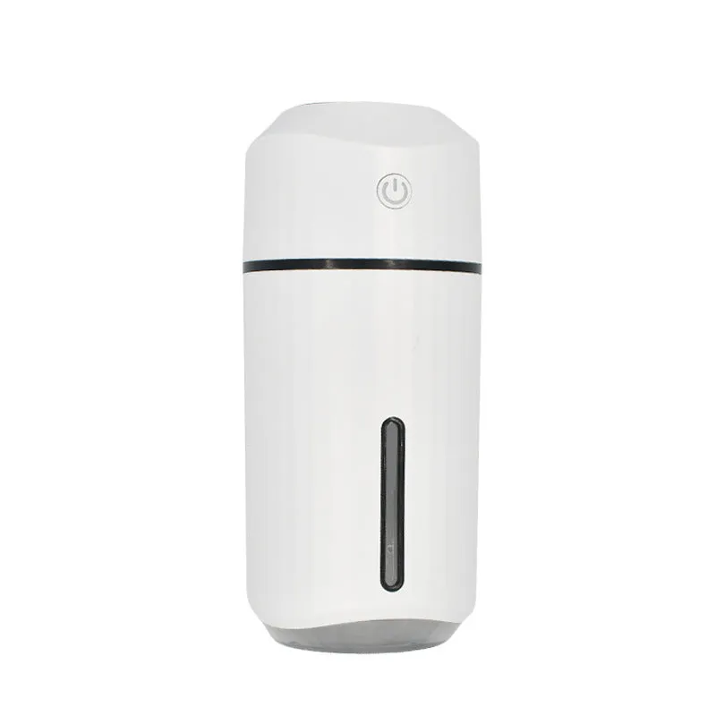 Mini car humidifier white columnar shape with USB cable 320mL