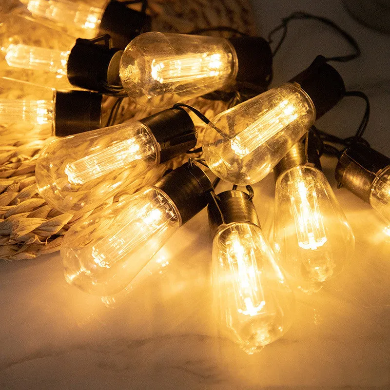 Solar water drop bulb string lights outdoor garden wedding decoration with 20 LED beads in warm white colour
